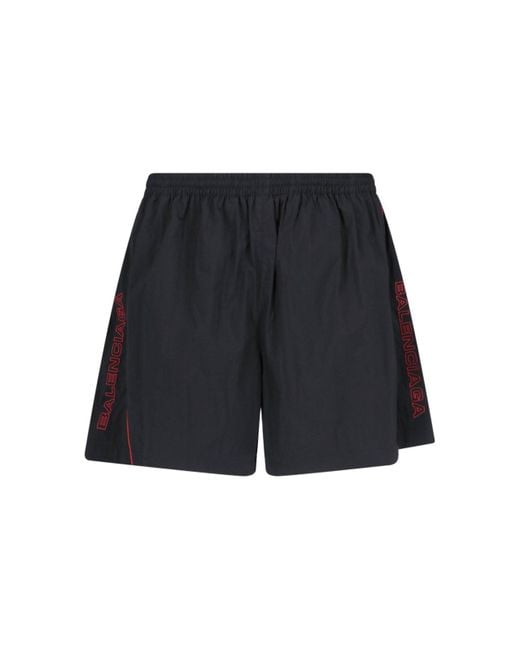 Balenciaga Blue Logo Jogger Shorts for men