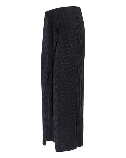 Calvin Klein Black Pleated Midi Skirt