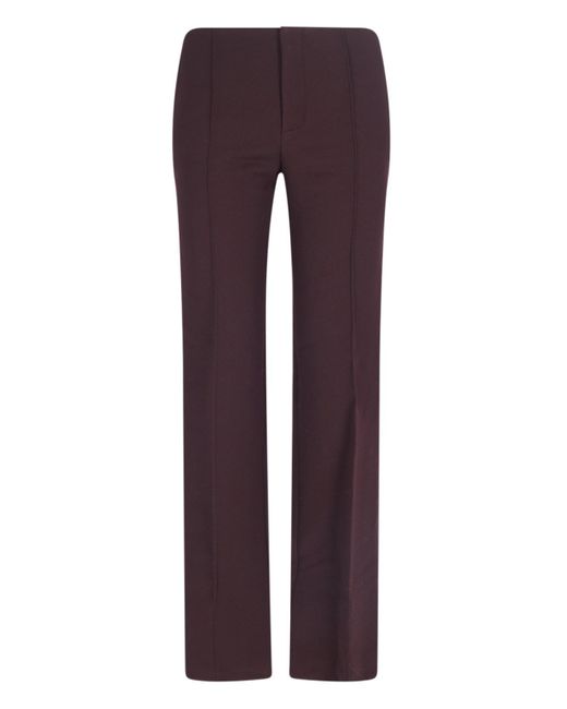 Chloé Purple Tailored Virgin Wool Trousers With Lined Pockets