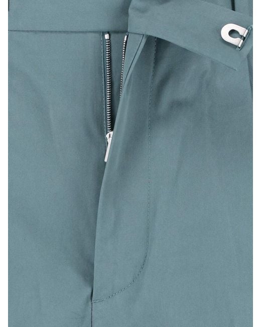 Jil Sander Blue Mid-Rise Straight-Leg Cotton Trousers for men