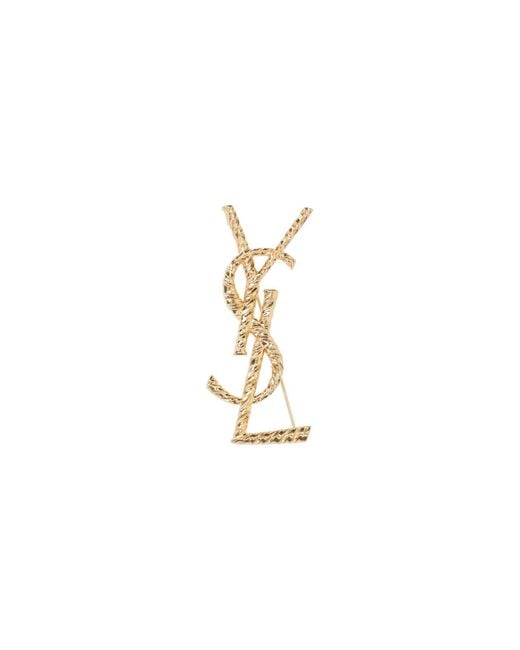 Saint Laurent White Brooch "Cassandre"