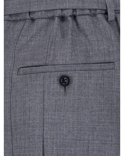 Sacai Blue Wool Blend Shorts