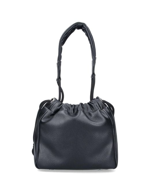 Vivienne Westwood Black Drawstring Orb-Motif Shoulder Bag