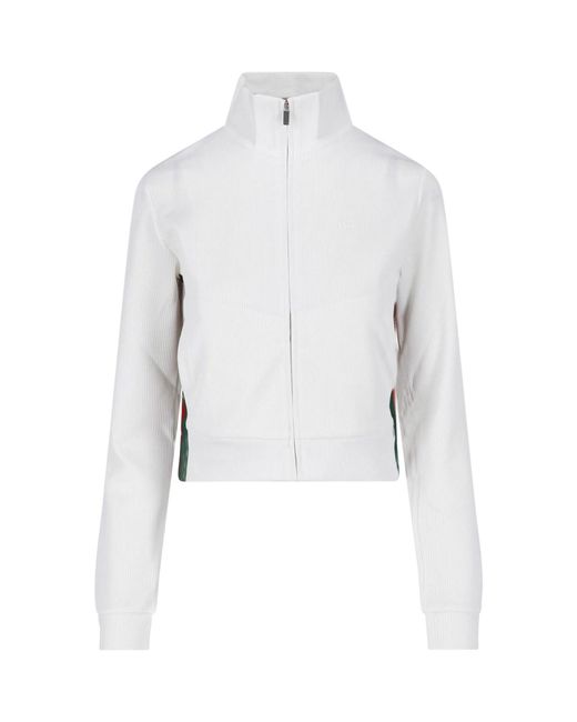 Gucci White Cotton Jersey Zip Sweatshirt