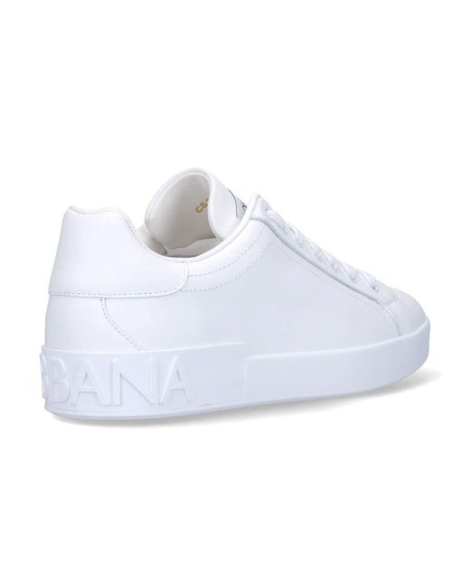 Dolce & Gabbana White Premium Leather Sneakers For for men