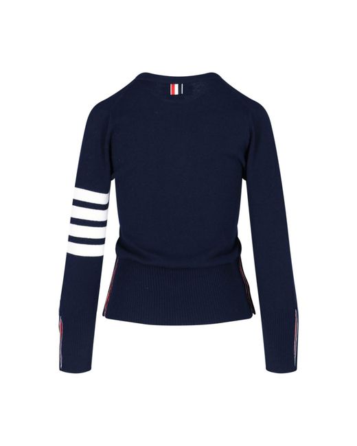 Thom Browne Blue '4-bar' Cashmere Cardigan