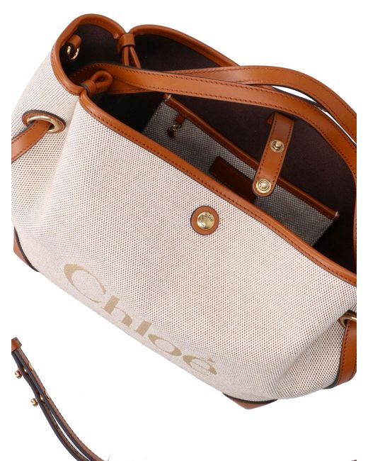 Chloé Pink Cotton Tote Bag With Interior Pocket