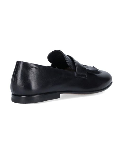 Alexander Hotto Black Fringed Detail Loafers for men