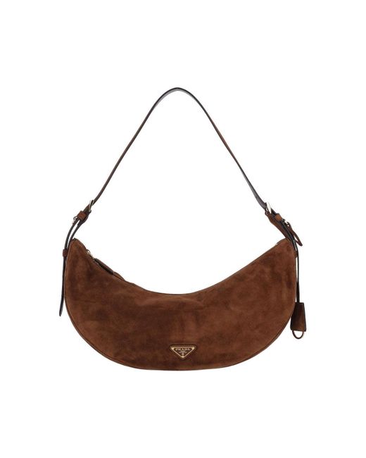 Prada Brown 'Demi-Lune' Large Shoulder Bag