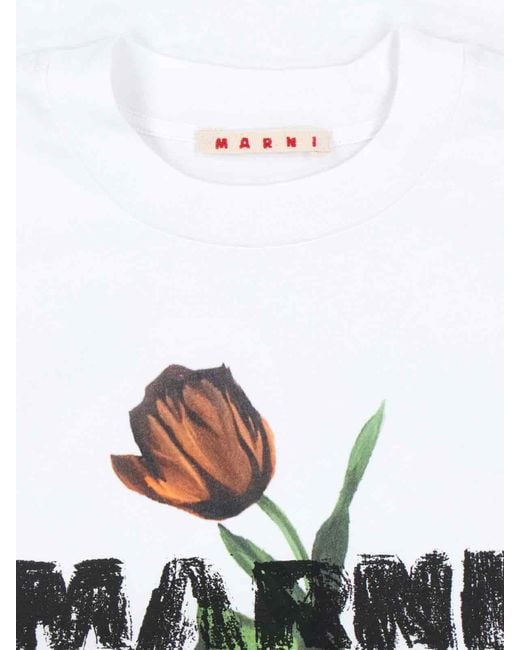 Marni White T-Shirts And Polos Cotton