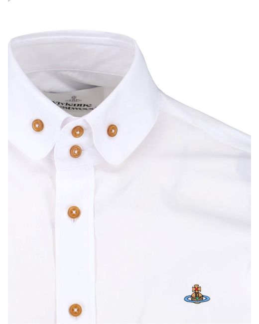 Vivienne Westwood White Two Button Krall Cotton Shirt for men