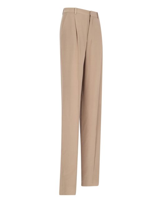 Saint Laurent Natural Trousers Silk