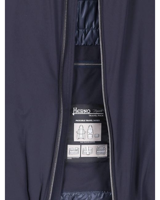 Herno Blue Stretch Lightweight Padded Jacket for men