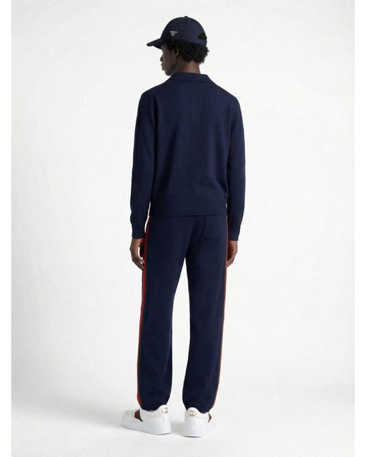 Gucci Blue Wool Sports Pants for men