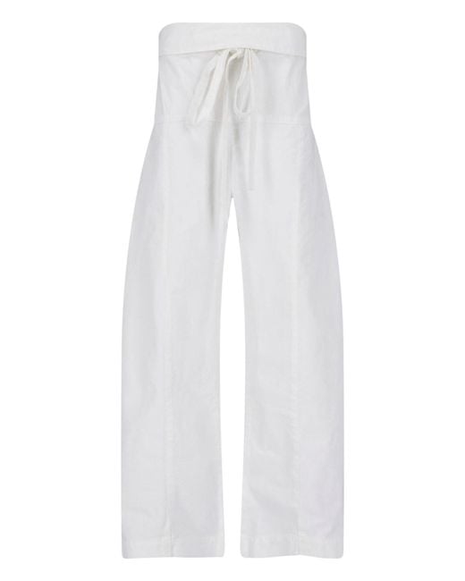 Matteau White High-Waist Wide-Leg Trousers With Tie Belt