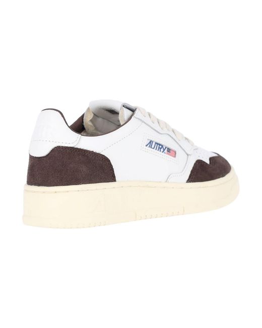 Autry White Medalist Leather Suede Sneakers