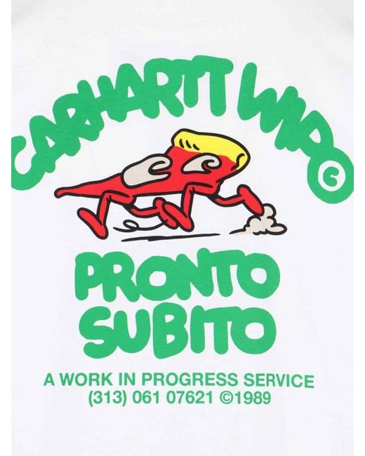 T-Shirt "S/S Pronto" di Carhartt in White da Uomo