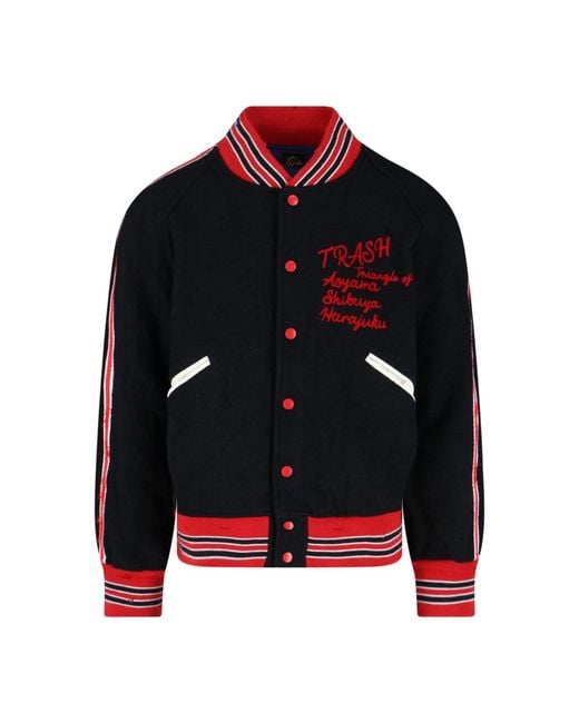 Needles Black Logo Bomber Jacket for men