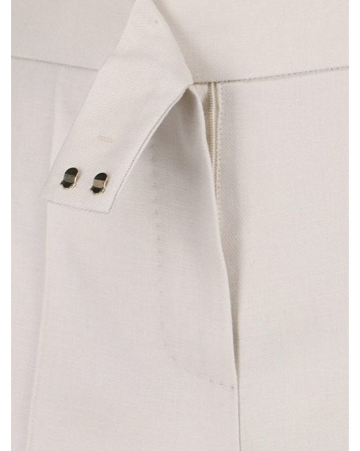 Max Mara White Linen Bermuda