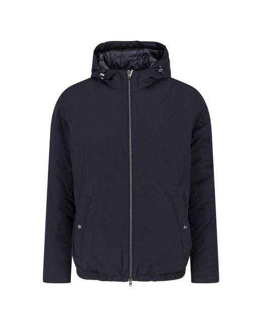 Herno Blue Hooded Jacket "Resort" for men