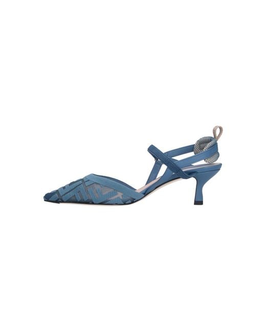 Fendi Blue Pumps Slingback "Colibrì Lite"