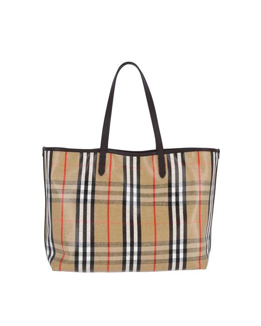 Burberry White Highlands Medium Tote Bag