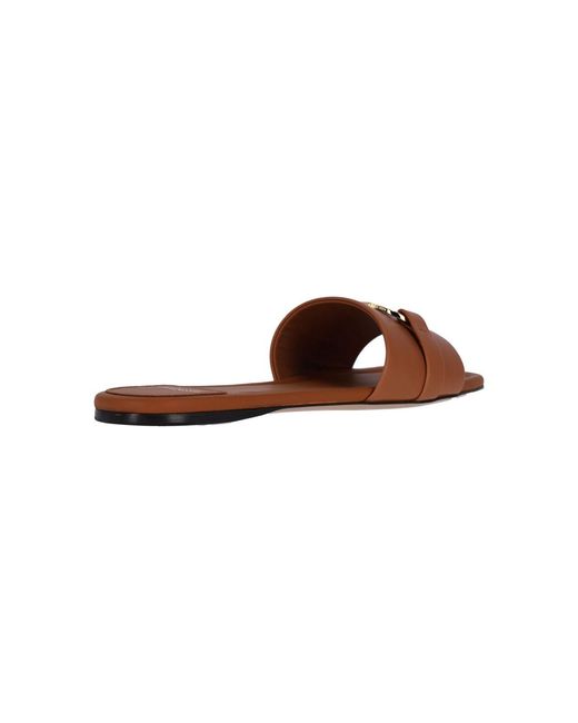 Ferragamo White Calf Leather Slip-On Gancini Sandals