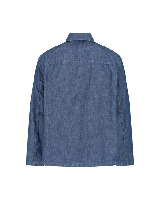 Jil Sander Blue Cotton Chambray Shirt for men