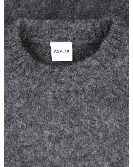 Aspesi Gray M183 Shetland Wool Sweater for men