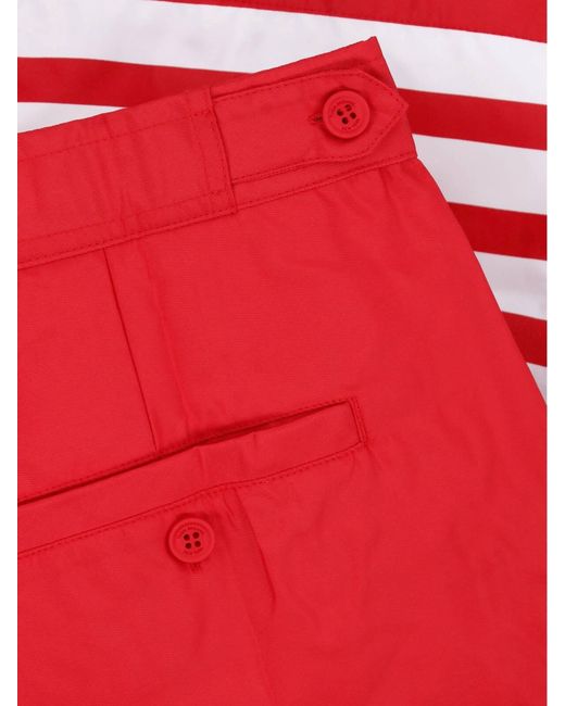 Thom Browne Red Swim Shorts "4-Bar" for men