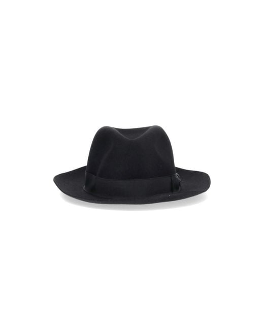 Borsalino Black 100% Felt Fedora Hat for men