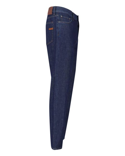 Zegna Blue Straight Jeans for men