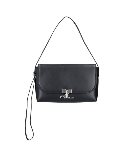 Courreges Black Compact Cow Leather Shoulder Bag