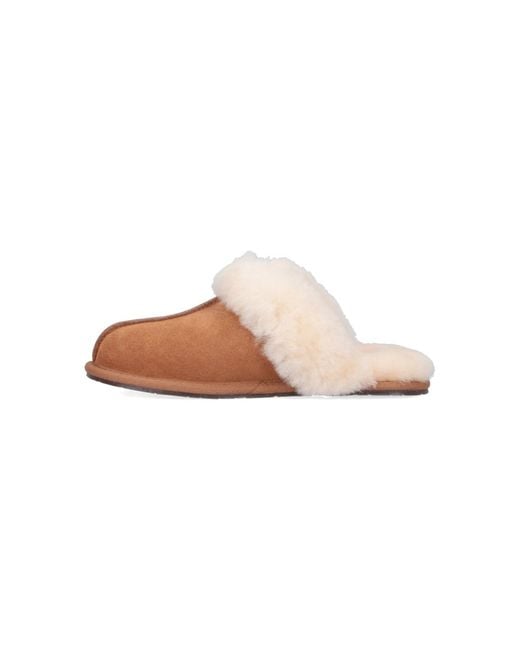 Ugg White Leather Slide Sandals With Cushioned Feel And Tpe Outsole