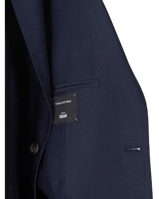 Tagliatore Blue Single-Breasted Blazer for men