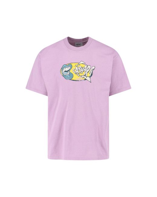 T-Shirt "S/S Louder" di Carhartt in Pink da Uomo