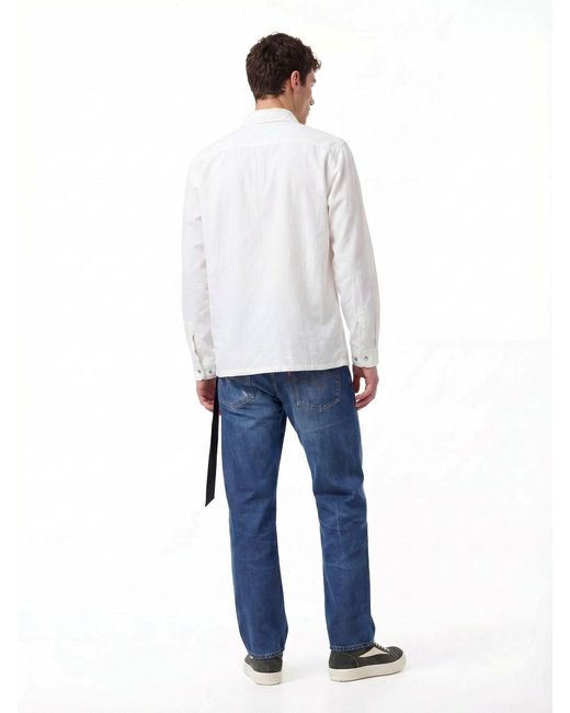 Rick Owens White "Jumbo" Button Shirt for men