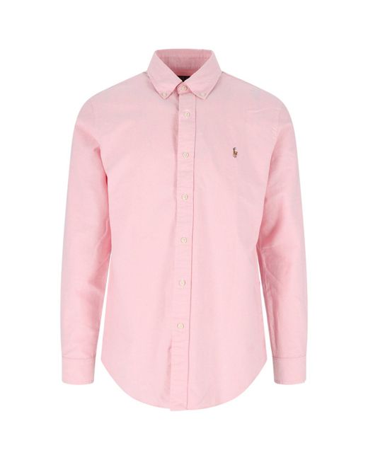 Polo Ralph Lauren Pink Cotton Shirt for men