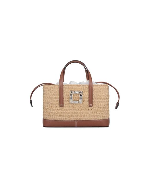 Borsa Tote Piccola "Viv' Skate" di Roger Vivier in Pink