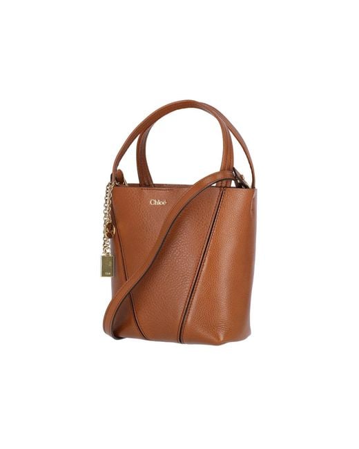 Chloé Brown Small Tote Bag "spin"