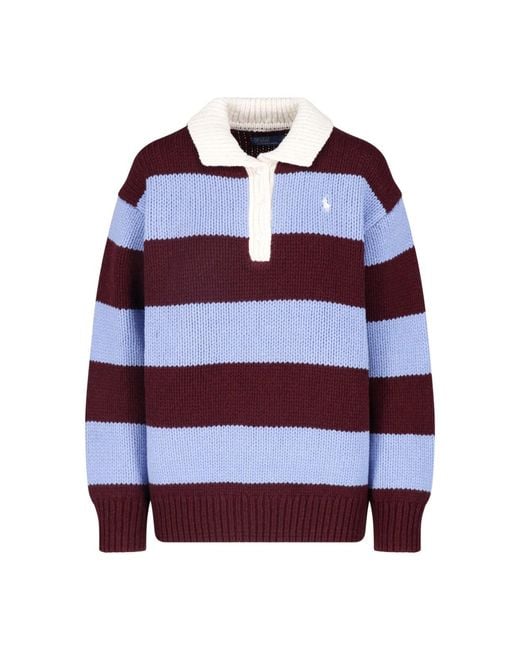 Polo Ralph Lauren Red Striped Wool Sweater