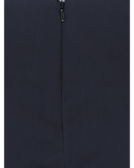 Max Mara Blue Cotton Satin Skirt