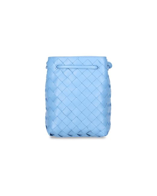 Bottega Veneta Blue 'intrecciato' Small Bucket Bag