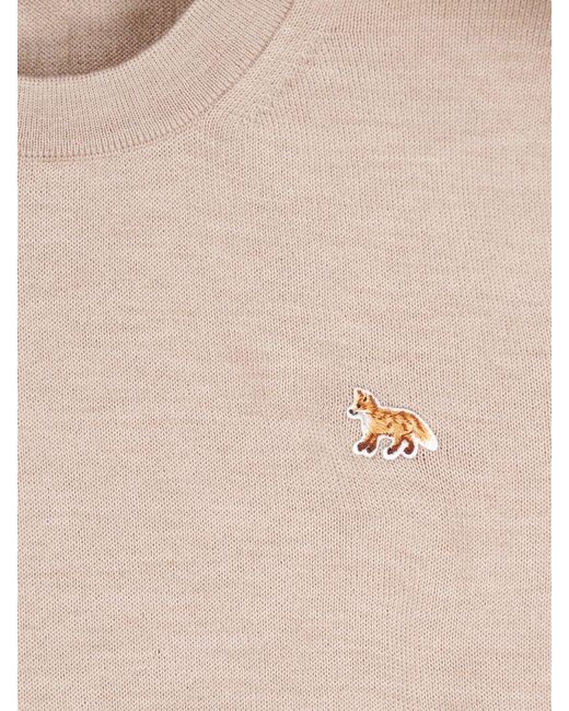 Maison Kitsuné Natural Baby Fox Merino Wool Sweater