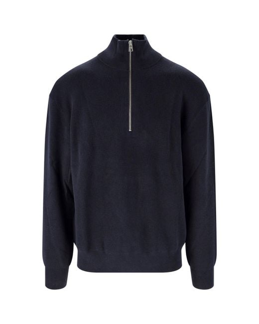 Closed Blue Zip Sweater for men