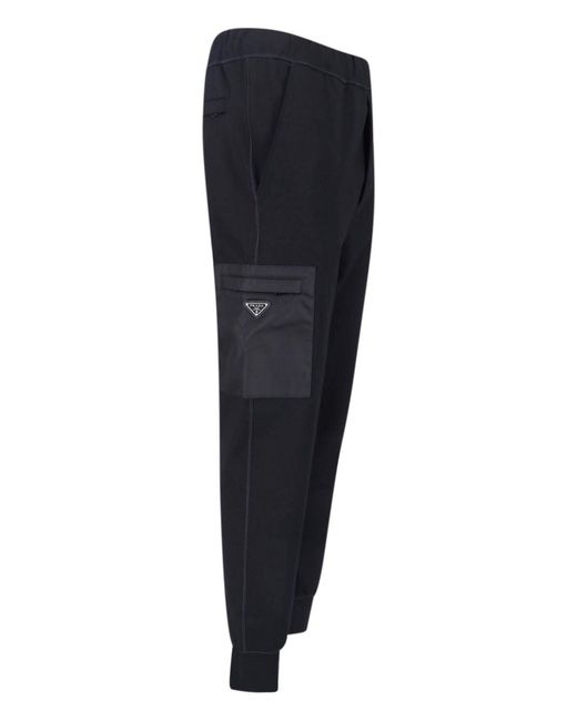 Prada Blue Logo Sports Pants for men