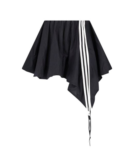 Y-3 Black Balloon Asymmetrical Skort Skirt
