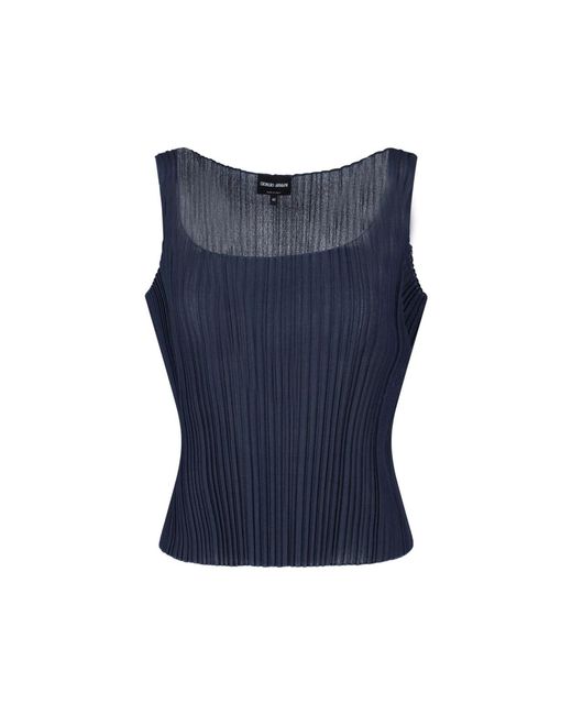 Giorgio Armani Blue Pleated Twin-Set