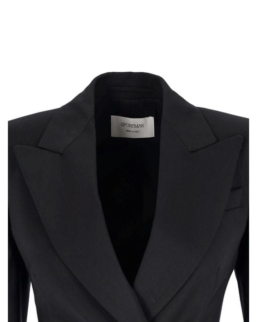 Sportmax Black Danzica Double-Breasted Blazer