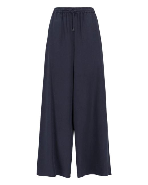 Max Mara Blue Silk Pants